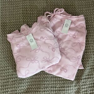 Gilly Hicks Pale Pink Bow-Print Pajama Set